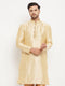 VASTRAMAY Men's Gold Zari Weaved Kurta